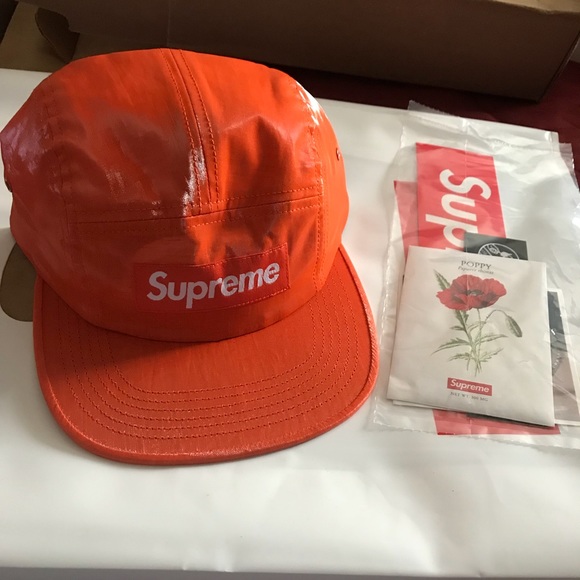 supreme coated linen camp cap